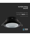 Svart infälld spotlight för GU10/MR16 - Ø: 9,25cm, inne och ute