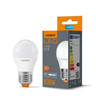 E27 7W LED klotlampa - G45, 4000K, 630lm, 240 grader