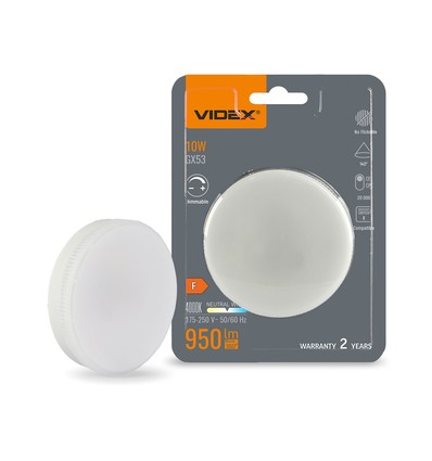 GX53 10W dimbar LED-lampa - 950lm, 4000K, 140 grader