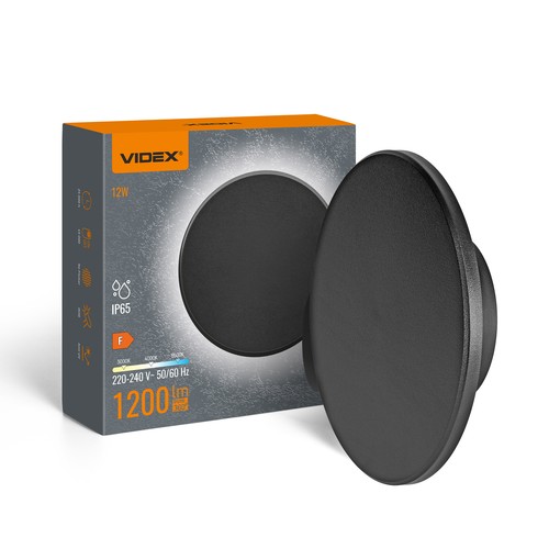 Dome 12W rund LED-vägglampa - IP65, CCT, svart