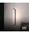 40 cm VT-7829 hängande lampa 13W - 3000K, svart hus