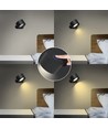 4,5W Uppladdningsbar vägglampa CCT - IP20, rund, mattsvart, 360° roterbar, inkl. ljuskälla