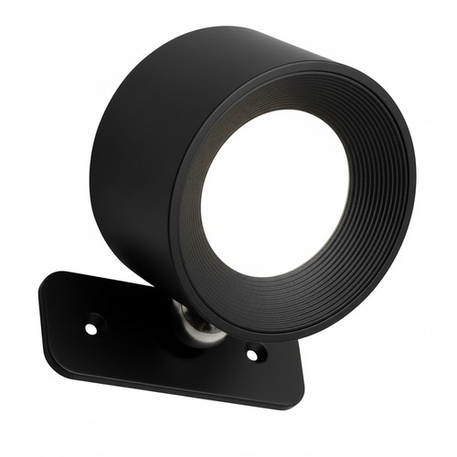 Uppladdningsbar vägglampa CCT - 4,5W, Matt svart, rund, 360° roterbar, IP20, inkl. ljuskälla