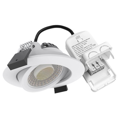 LEDlife DimToWarm+CCT RA96, vit infälld spotlight - Hål: Ø6,8 cm, Mått: Ø8,3 cm, 7W, vit kant, dimbar, 230V