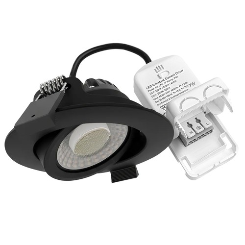 7W Ø8,3cm DimToWarm+CCT infälld spotlight dimbar RA96 - Hål: Ø6,8 cm, Mått: Ø8,3 cm, Svart, vit kant