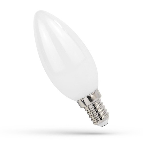 4W LED kronljus - C35, filament, frostad glas, E14