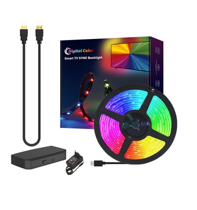TV Sync LED-remsa - 3,8m, HDMI-box