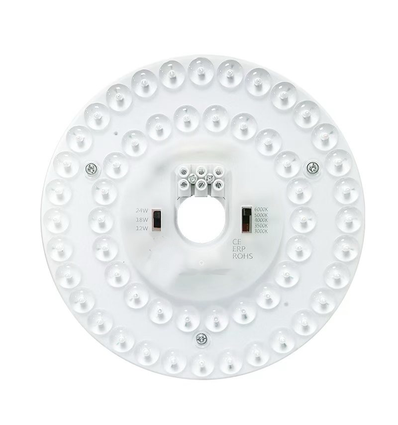24/18/12W LED-insats med linser, flimmerfri - Ø17 cm, Valfri CCT, ersätt G24, cirkelrör och kompaktlysrör