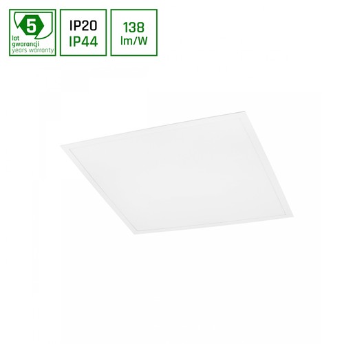 600x600x32 Algine panel 40W - kallvit, 230V, 120°, IP44/IP20, vit