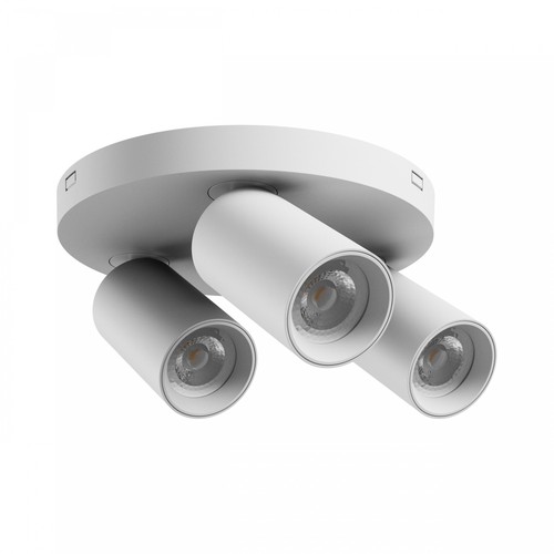 Rund taklampa med 3 spots, GU10 - Vit, Ø22cm, IP20 inomhus, utan ljuskälla