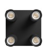 Taklampa med 2x2 spots, GU10 - Svart, IP20 inomhus, utan ljuskälla