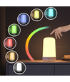 Uppladdningsbar RGB+CCT LED bord-/nattlampa - Bluetooth, Vit, touch dimbar, IP20 inomhus