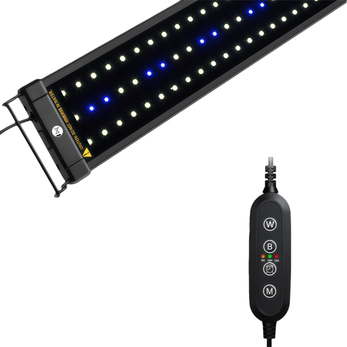 30-50 cm akvarie armatur - 6W LED, vit/blå, justerbar