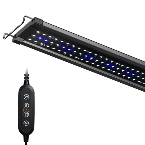 60-80 cm akvarie armatur - 18W LED, vit/blå, justerbar