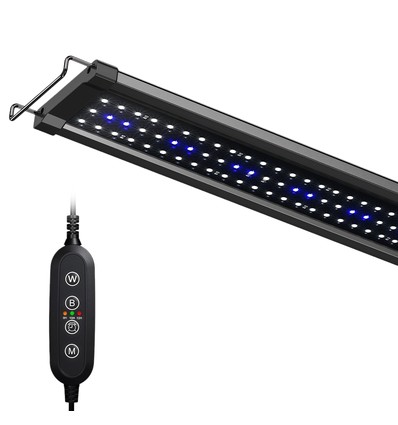 60-80 cm akvarie armatur - 18W LED, vit/blå, justerbar