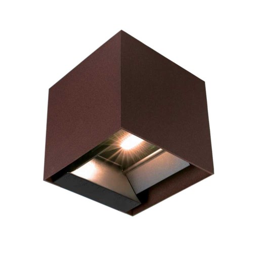 9W LED Solcellsvägglampa - IP65, CCT, 3 ljusfärger, PIR-sensor, corten hölje