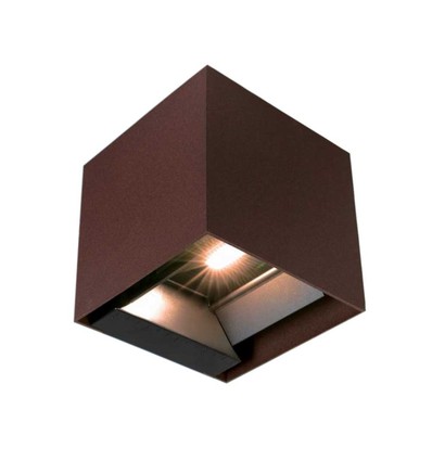 9W LED Solcellsvägglampa - IP65, CCT, 3 ljusfärger, PIR-sensor, corten hölje