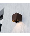 LED Solcell vägglampa 9W, CCT - 3 ljusfärger, PIR-sensor, corten hus, IP65