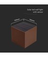 9W LED Solcellsvägglampa - IP65, CCT, 3 ljusfärger, PIR-sensor, corten hölje