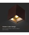 9W LED Solcellsvägglampa - IP65, CCT, 3 ljusfärger, PIR-sensor, corten hölje