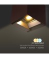 9W LED Solcellsvägglampa - IP65, CCT, 3 ljusfärger, PIR-sensor, corten hölje