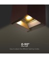 LED Solcell vägglampa 9W, CCT - 3 ljusfärger, PIR-sensor, corten hus, IP65