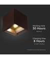 9W LED Solcellsvägglampa - IP65, CCT, 3 ljusfärger, PIR-sensor, corten hölje