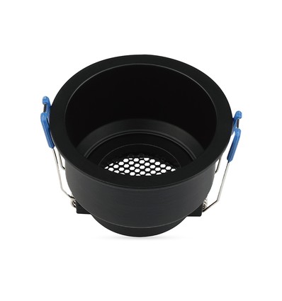 VT-9001RD lamphållare GU10 - aluminium, honeycomb, djup anti-bländning, svart rund