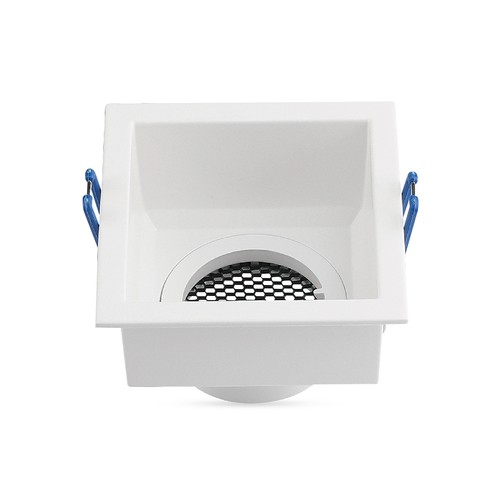 Vt-9001sq lampa GU10 - aluminium, honeycomb djup antibländning, vit fyrkantig