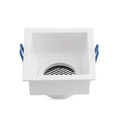 Vt-9001sq lampa GU10 - aluminium, honeycomb djup antibländning, vit fyrkantig