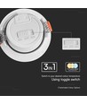 7W Ø8,8cm LED downlight för inbyggnad - Hål: Ø6,8 cm, Mått: Ø8,8 cm, CCT - 3 ljusfärger