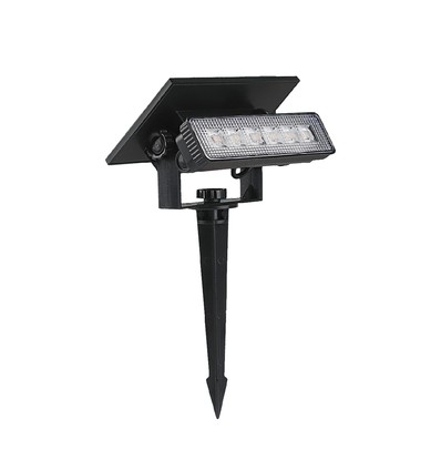 0,9W VT-41009 LED väggmonterad lampa - Mini, spetsig solcell, 2-i-1, 3000K, svart, IP65