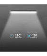 120 cm VT-120137E armatur 36W - LED vattentät, med nödbelysning, mjölkvit kåpa + rostfria clips, 6500K, 120 lm/W