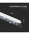 150 cm VT-150149E LED-armatur 48W - vattentät, med nödbelysning, mjölkvit kåpa, rostfria stålklämmor, 6500K, 120 lm/W