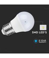 6,5W E27 LED-lampa - G45, plast, 4000K, 230V
