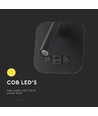 8W LED säng-vägglampa med USB-laddning - Svart, 3000K, CREE chip, USB-A och USB-C