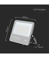 100W LED strålkastare - 135lm/W, CREE LED chip, IP65, svart, 6 års garanti