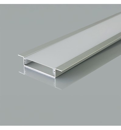 2000 mm VT-71002 monteringssats - med diffusor för LED-remsa, inbyggd, 40x10 mm, silver