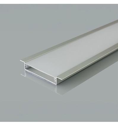 2000 mm VT-71004 monteringssats - med diffuser för LED-remsa, inbyggd, 50x10 mm, silver