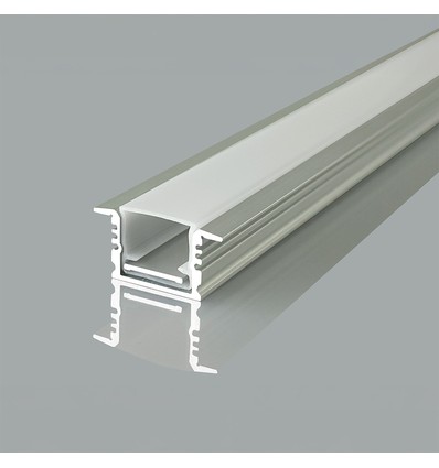 2000mm VT-71006 monteringssats - med diffuser för LED-strip, inbyggd, 17x14mm, silver