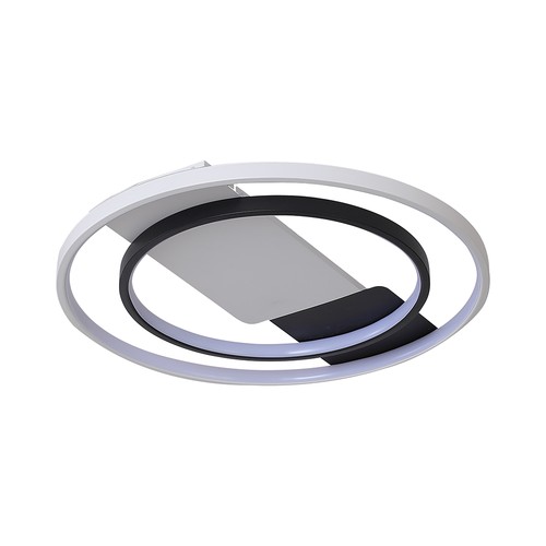 50W LED taklampa, CCT 3-i-1 - Ø50,5cm, vit/svart kant, inkl. fjärrkontroll