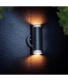 Dubbel vägglampa svart med upp/ned ljus - Utomhus