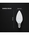 E14 4,5W LED kronljus - C37, 470lm, Samsung LED chip