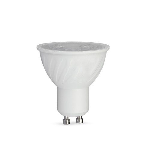 GU10 6W LED lampa - 38°, 445lm, ersätter 60W, vit plast