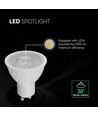 Vt-227 spotlight 6W GU10 - plast, Cree-chip, 6500K, 38°, 6 års garanti