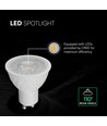 VT-247 spotljus 6W GU10 - plast, Cree-chip, 6500K, 110°, 6 års garanti