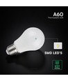 A60 VT-2099 LED-lampa 8,5W E27 - termoplast, Cree-chip, 3000K, 6 års garanti