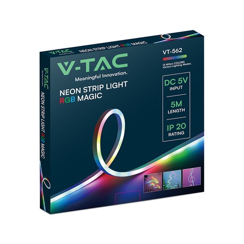 5m VT-562 neonljuslist - med kontroll, Magic RGB, set, DC 5V, pris/set
