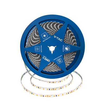 120 VT-2835 LED-ljusslinga 8W/m - Cree-chip 4000K IP20 24V 5mm dubbel PCB (10m/rulle) (pris/m)