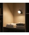 Uppladdningsbar vägglampa CCT - 4,5W, Matt svart, rund, 360° roterbar, IP20, inkl. ljuskälla